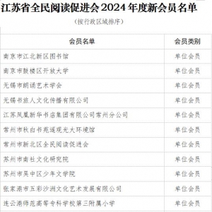 江蘇省全民閱讀促進(jìn)會(huì)2024年度新會(huì)員入會(huì)公告